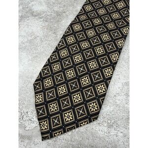 BOLGHERI Silk Tie Mens One Size Black‎ Geometric Classic Made In Italy Necktie